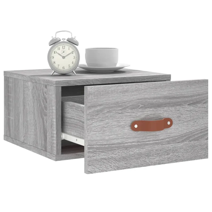 Table de chevet murale sonoma gris 35x35x20 cm - 8