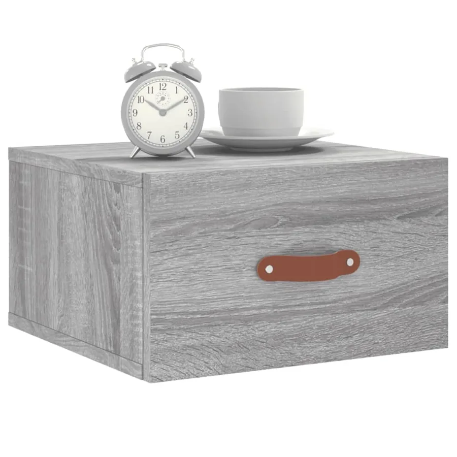 Table de chevet murale sonoma gris 35x35x20 cm - 9