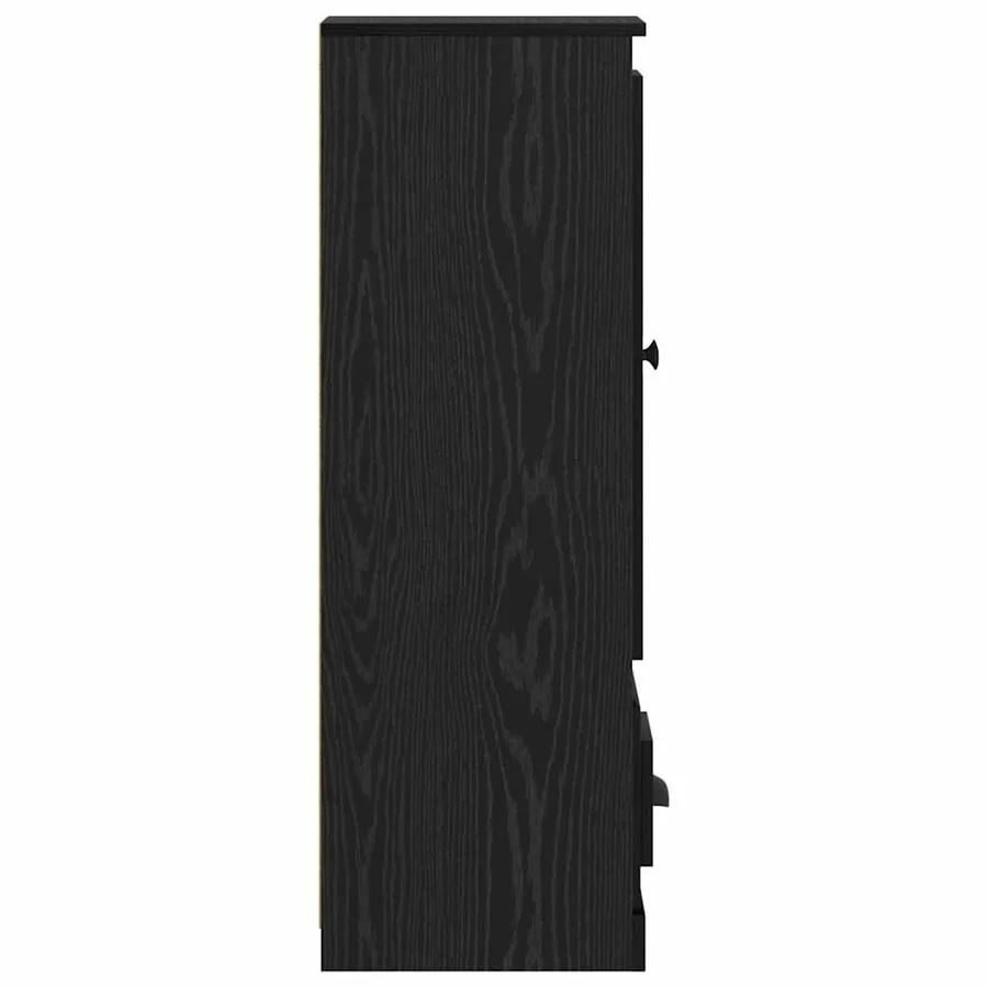 Haut Armoire avec tiroir 3 pcs Chêne noir Bois d'ingénierie - 8