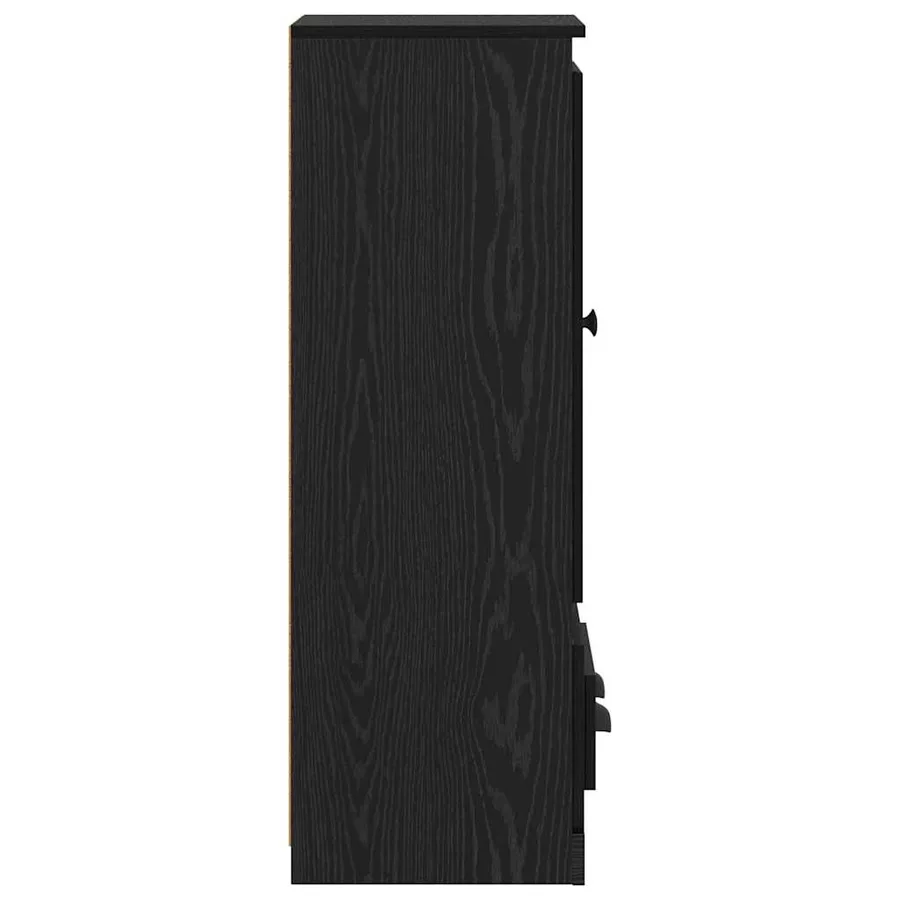 Haut Armoire avec tiroir 3 pcs Chêne noir Bois d'ingénierie - 9