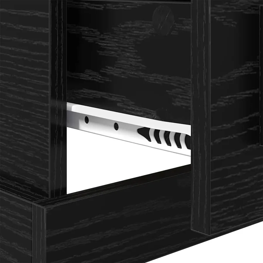 Cabinet de chevet Chêne noir 50 x 50 x 60 cm Bois d'ingénierie - 9