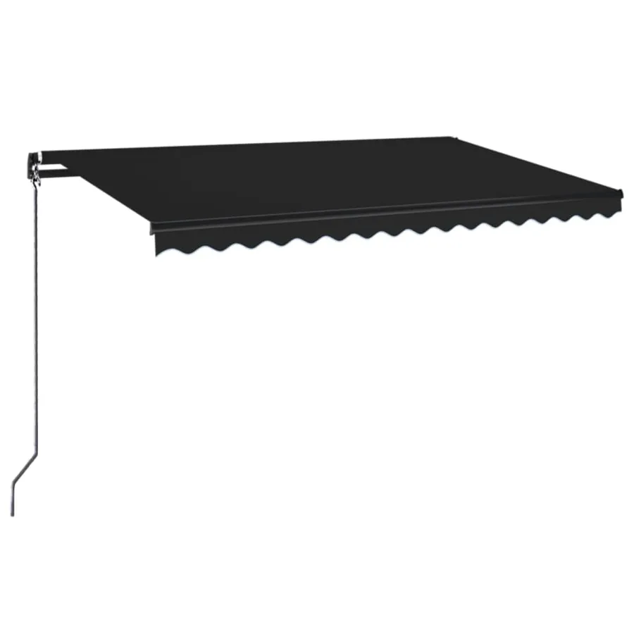 Auvent manuel rétractable avec LED 450x350 cm Anthracite - 2