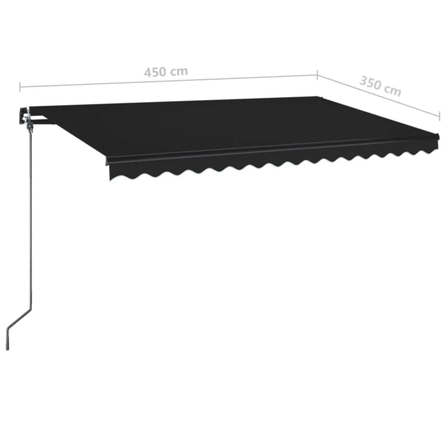 Auvent manuel rétractable avec LED 450x350 cm Anthracite - 7