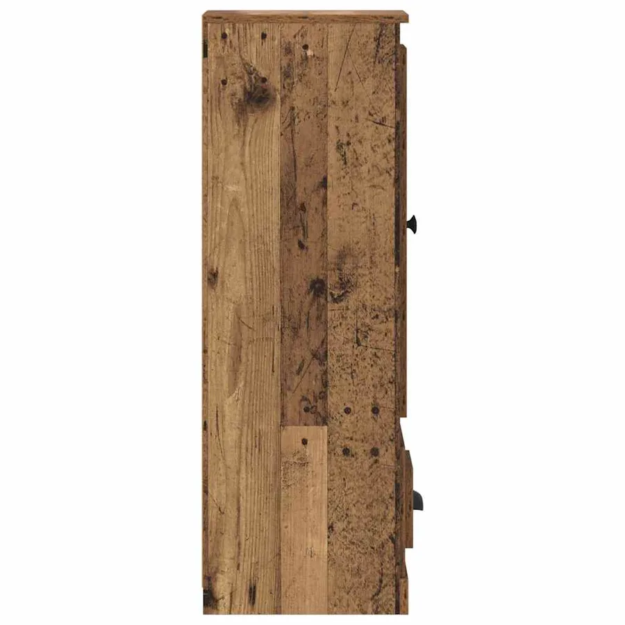 Haut Armoire avec tiroir 3 pcs Bois Ancien Bois d'ingénierie - 10