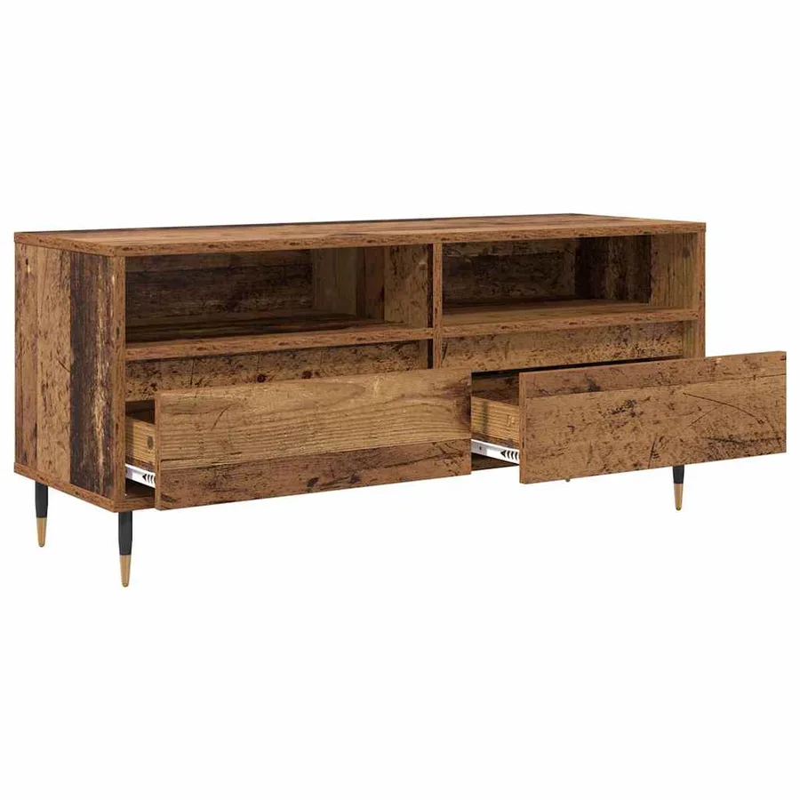 Meuble TV avec tiroir Bois Ancien 100 x 34,5 x 44,5 cm - 5