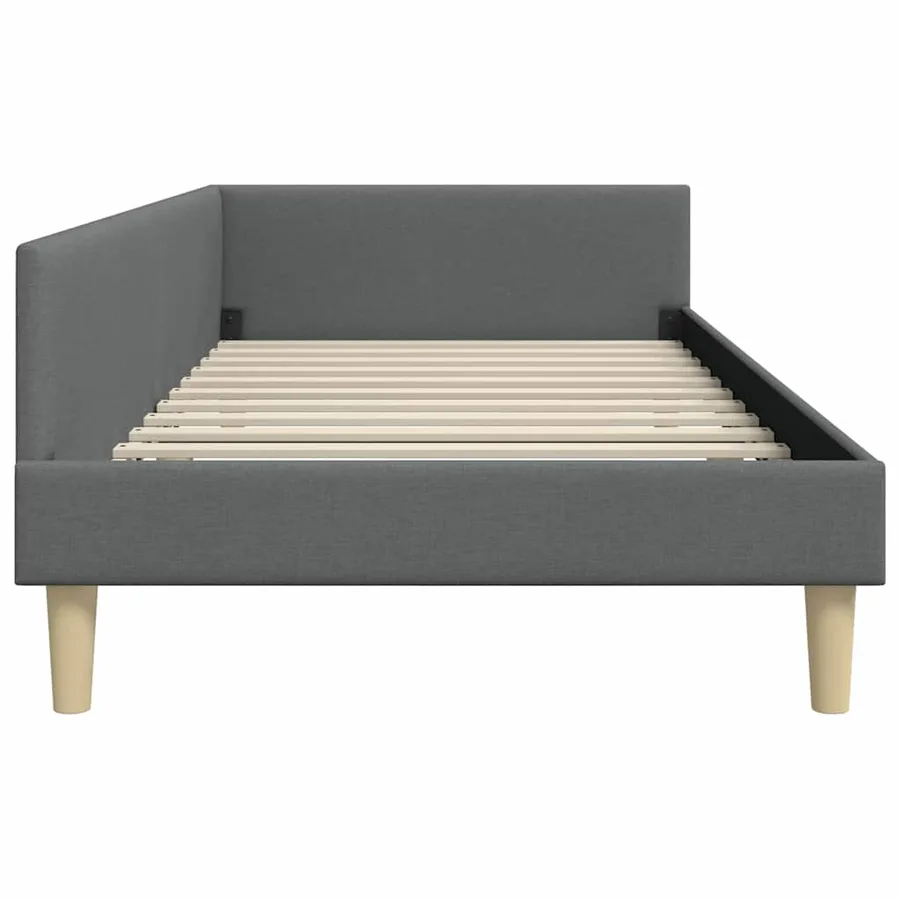 Cadre de lit d'angle Gris foncé 90 x 190 cm tissu - 6