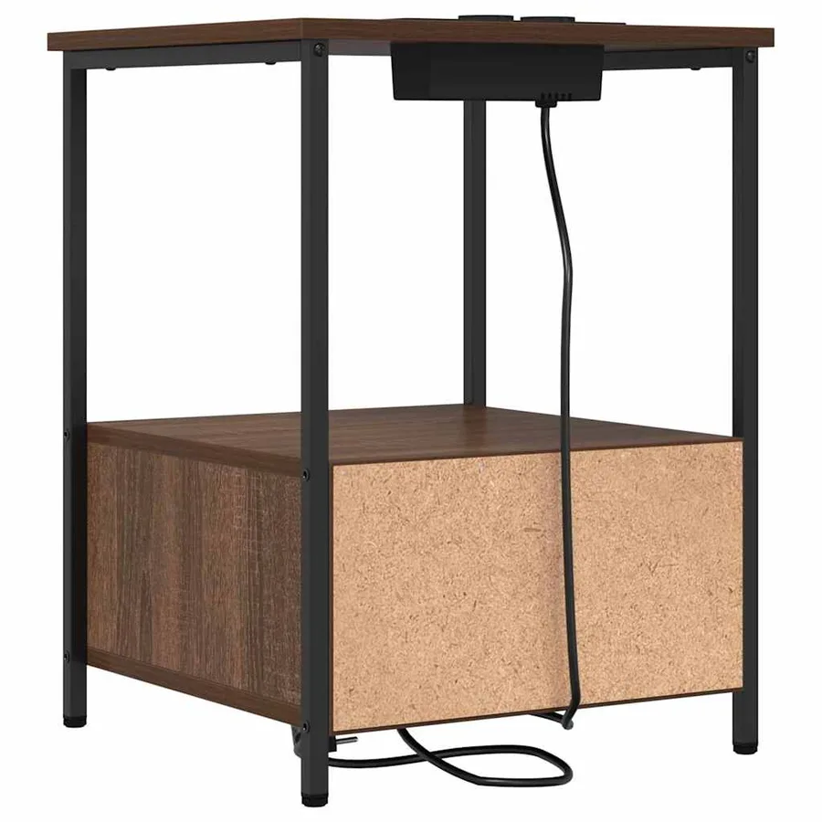 Cabinet de chevet avec tiroir 2 pcs Chêne brun 42 x 41 x 56 cm - 9
