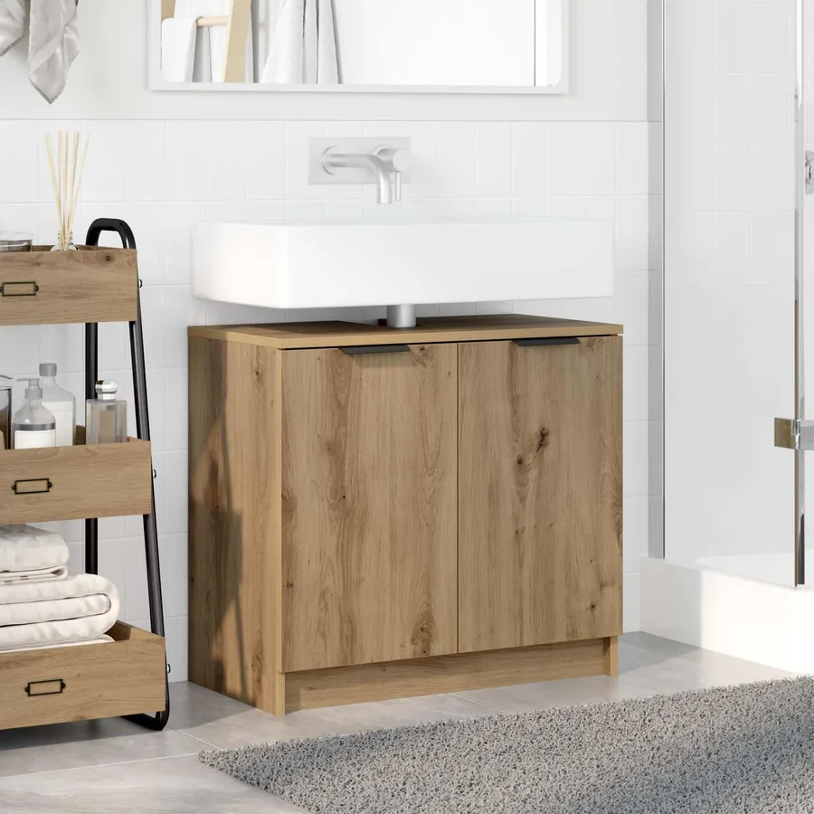 Cabinet de salle de bain Chêne artisanal 64,5 x 33,5 x 59 cm - 4