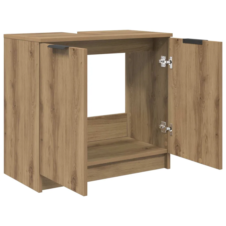 Cabinet de salle de bain Chêne artisanal 64,5 x 33,5 x 59 cm - 5