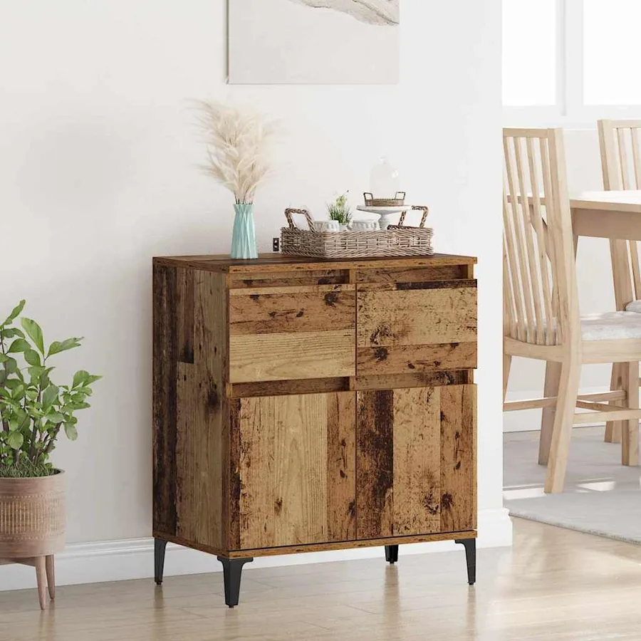 Buffet Bois Ancien 60 x 35 x 70 cm Bois d'ingénierie et fer
