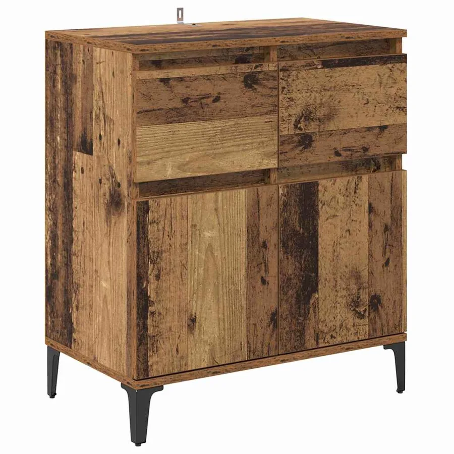 Buffet Bois Ancien 60 x 35 x 70 cm Bois d'ingénierie et fer - 2