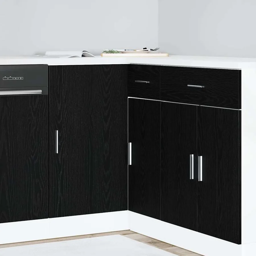 Meuble de cuisine d'angle Chêne noir 86 x 46 x 81,5 cm