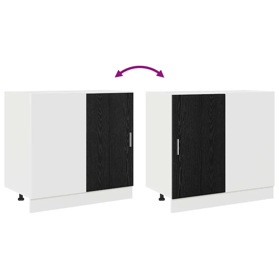 Meuble de cuisine d'angle Chêne noir 86 x 46 x 81,5 cm - 12
