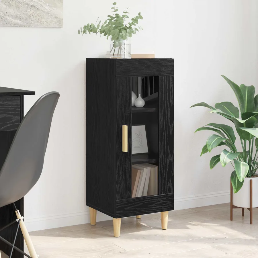 Buffet Chêne noir 34,5 x 32,5 x 90 cm Bois d'ingénierie