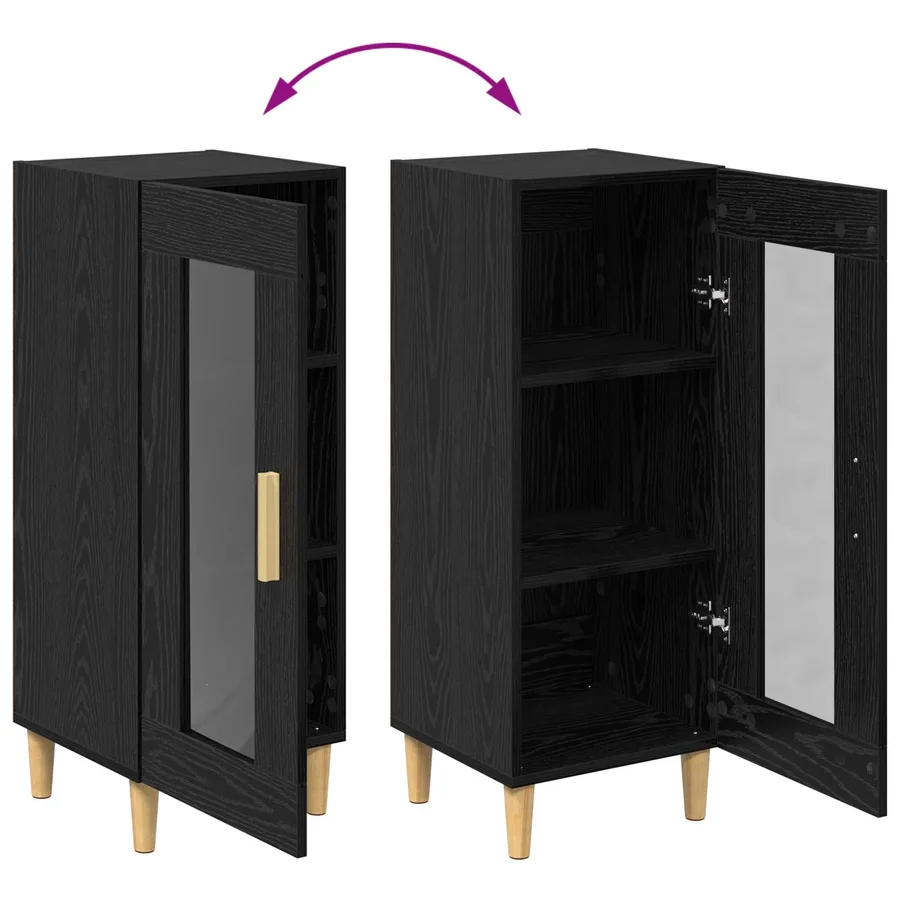 Buffet Chêne noir 34,5 x 32,5 x 90 cm Bois d'ingénierie - 12