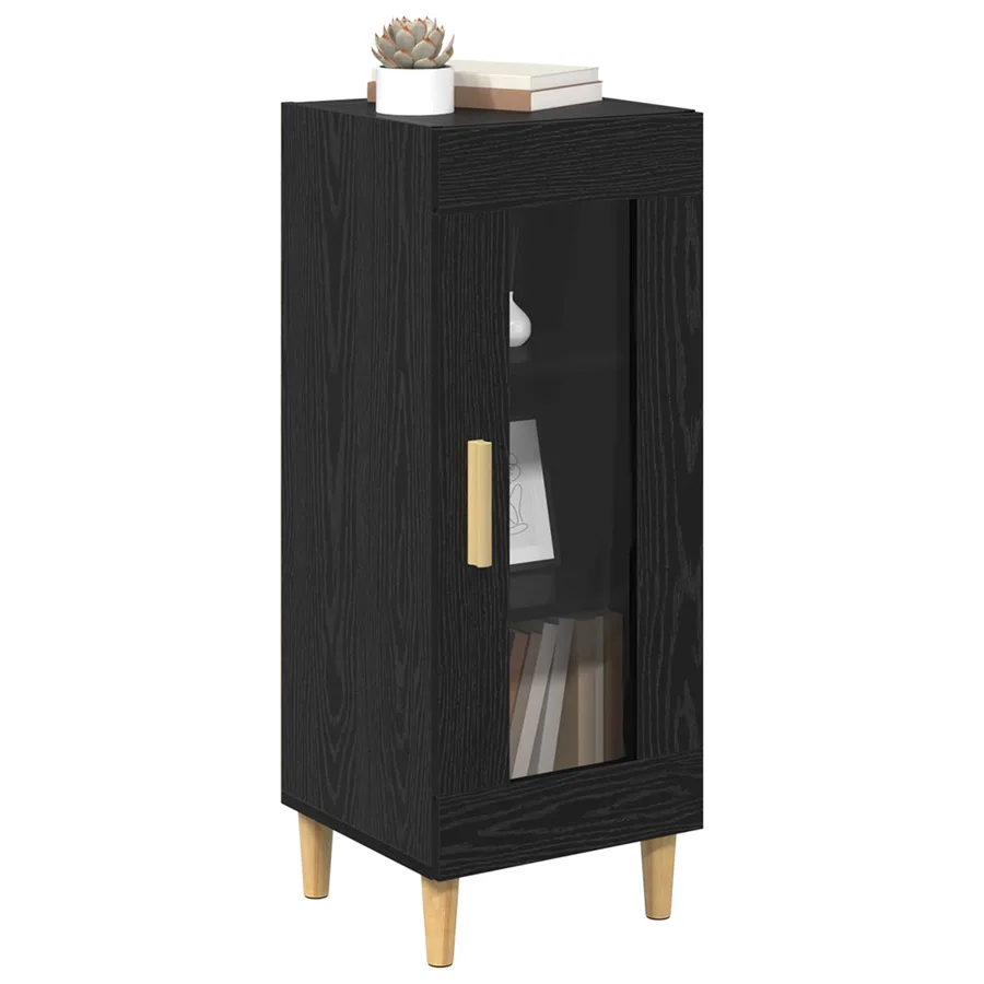 Buffet Chêne noir 34,5 x 32,5 x 90 cm Bois d'ingénierie - 3
