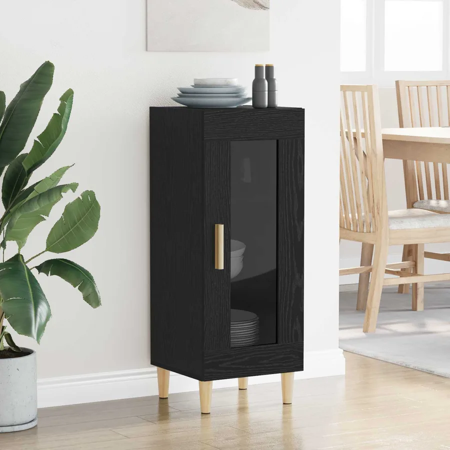 Buffet Chêne noir 34,5 x 32,5 x 90 cm Bois d'ingénierie - 4