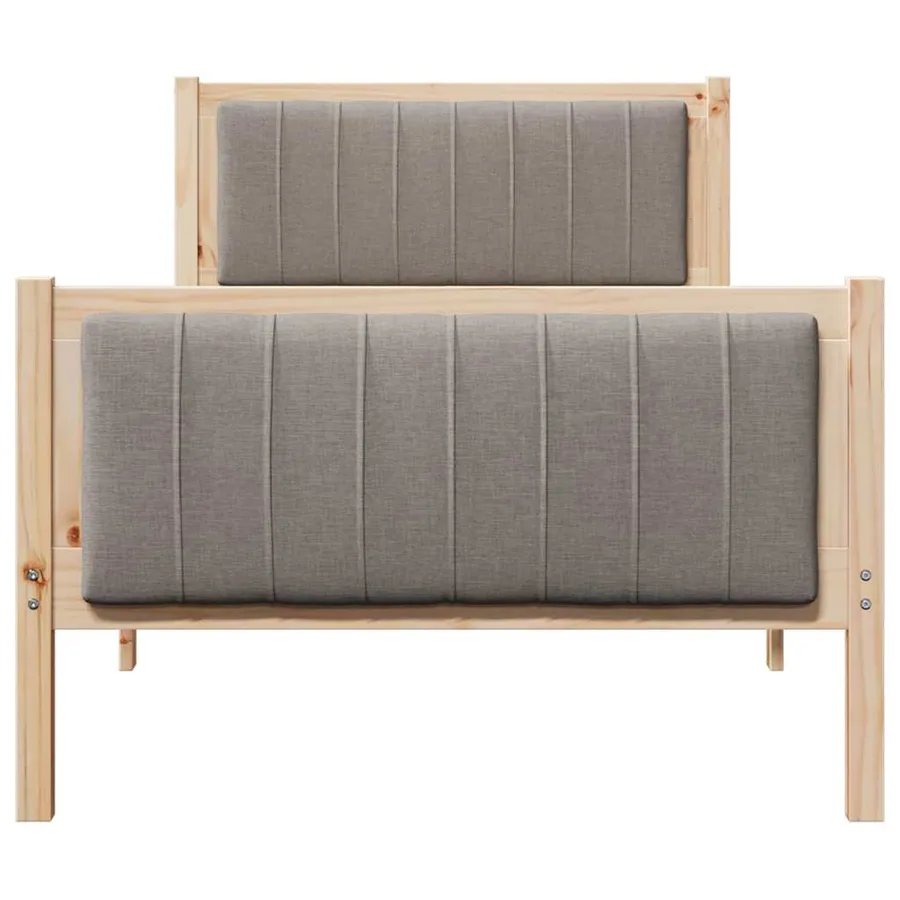Cadre de lit Marron et taupe 90 x 200 cm Bois massif en pin - 5