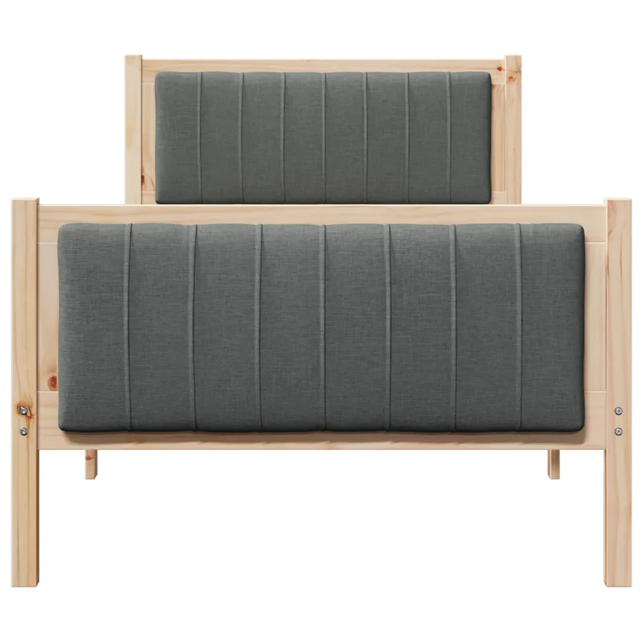 Cadre de lit avec tête de lit marron et gris foncé 90 x 200 cm - 5