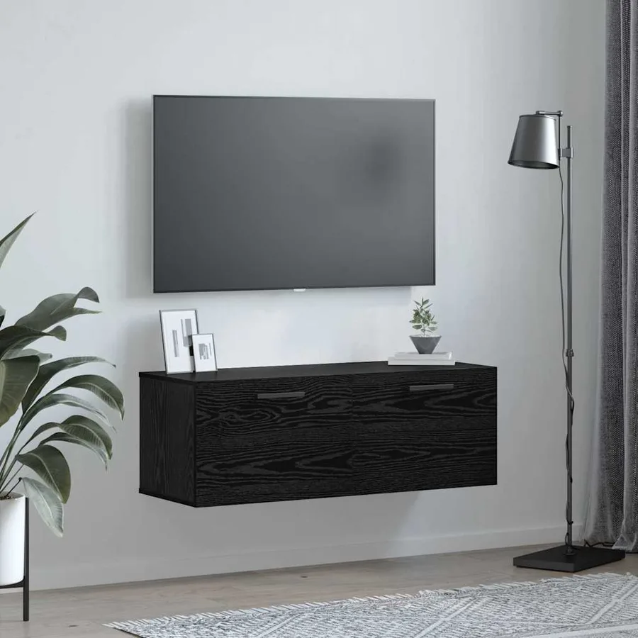 Meuble mural Chêne noir 100 x 36.5 x 35 cm Bois d'ingénierie - 4