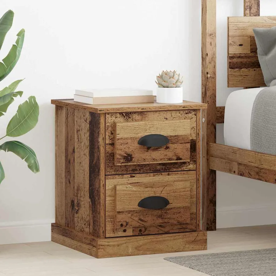 Cabinet de chevet avec tiroir Bois ancien 39 x 39 x 47.5 cm