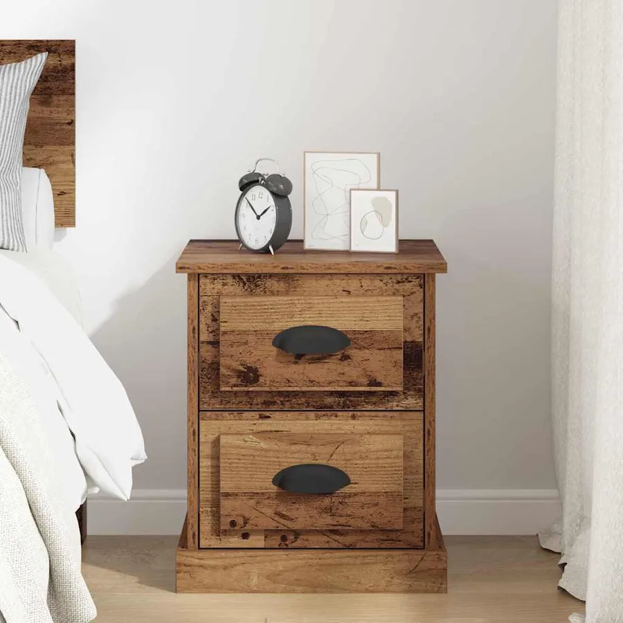 Cabinet de chevet avec tiroir Bois ancien 39 x 39 x 47.5 cm - 4