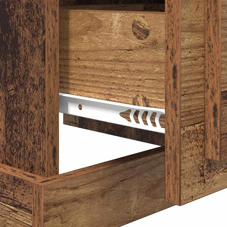 Cabinet de chevet avec tiroir Bois ancien 39 x 39 x 47.5 cm - 9