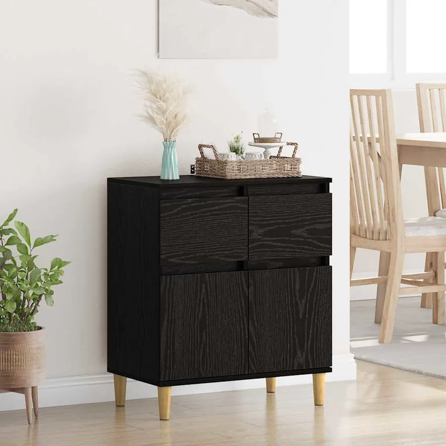 Buffet avec tiroir Chêne noir 60 x 35 x 70 cm Bois d'ingénierie