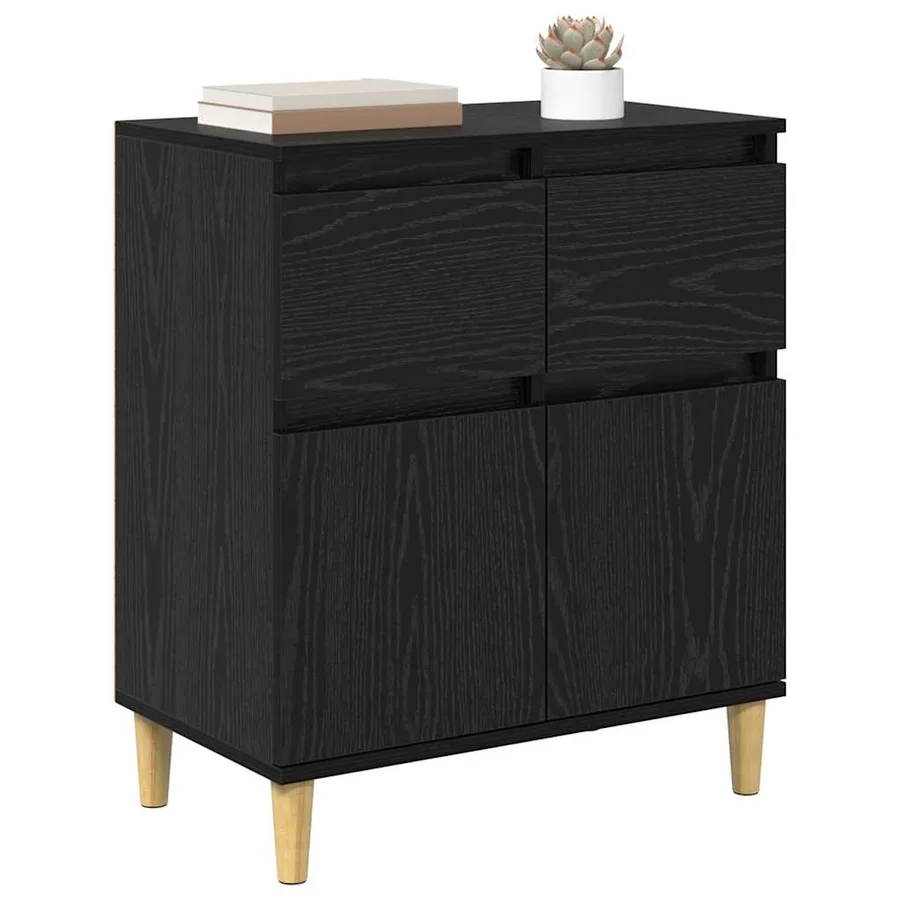 Buffet avec tiroir Chêne noir 60 x 35 x 70 cm Bois d'ingénierie - 3