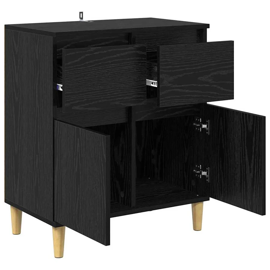 Buffet avec tiroir Chêne noir 60 x 35 x 70 cm Bois d'ingénierie - 5
