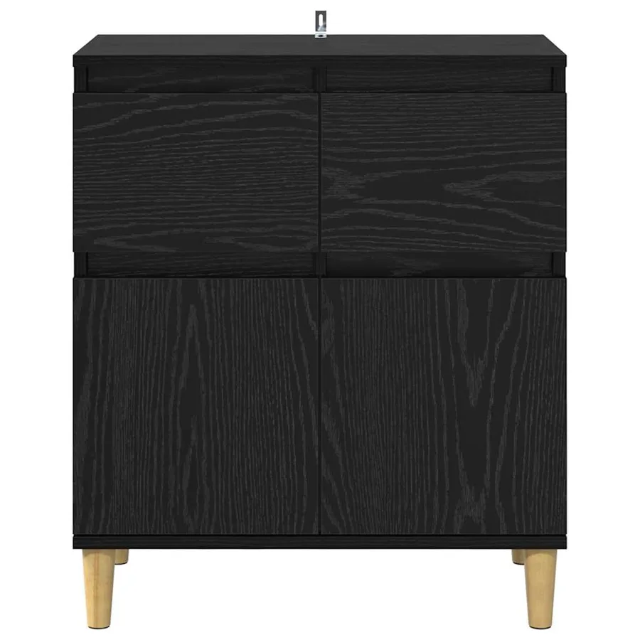 Buffet avec tiroir Chêne noir 60 x 35 x 70 cm Bois d'ingénierie - 6
