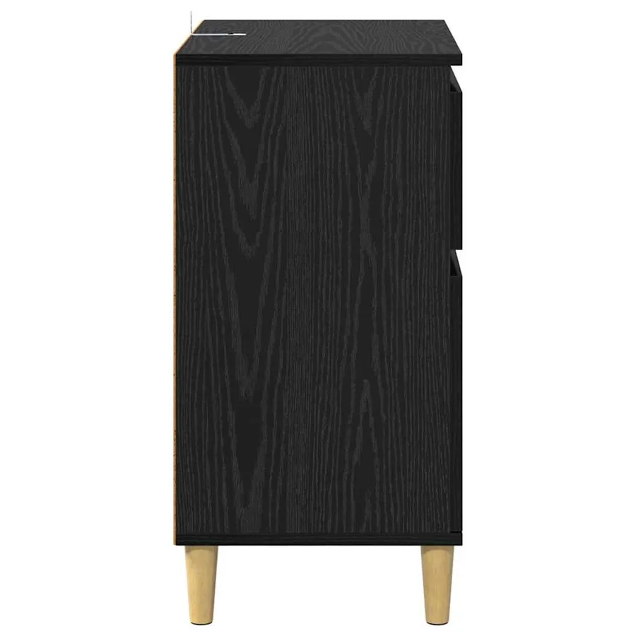 Buffet avec tiroir Chêne noir 60 x 35 x 70 cm Bois d'ingénierie - 7