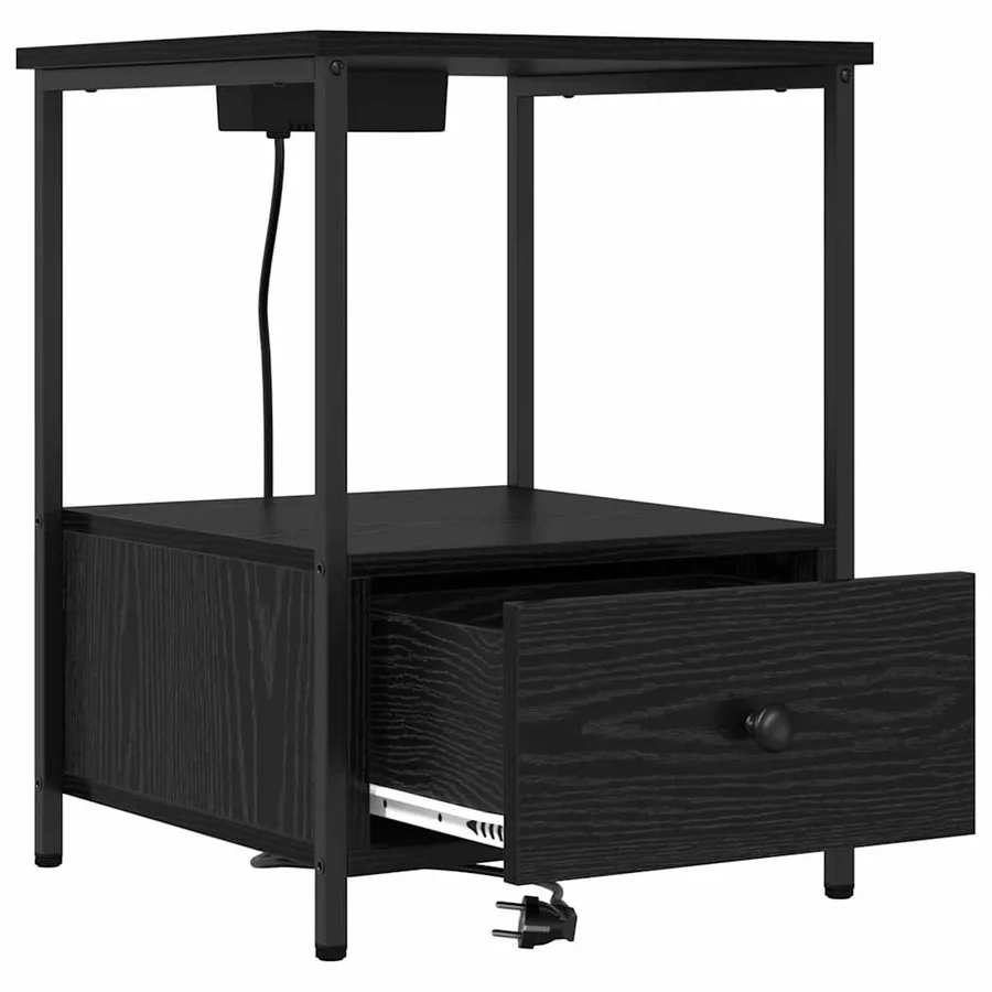 Cabinet de chevet Chêne noir 42 x 41 x 56 cm Bois d'ingénierie - 5