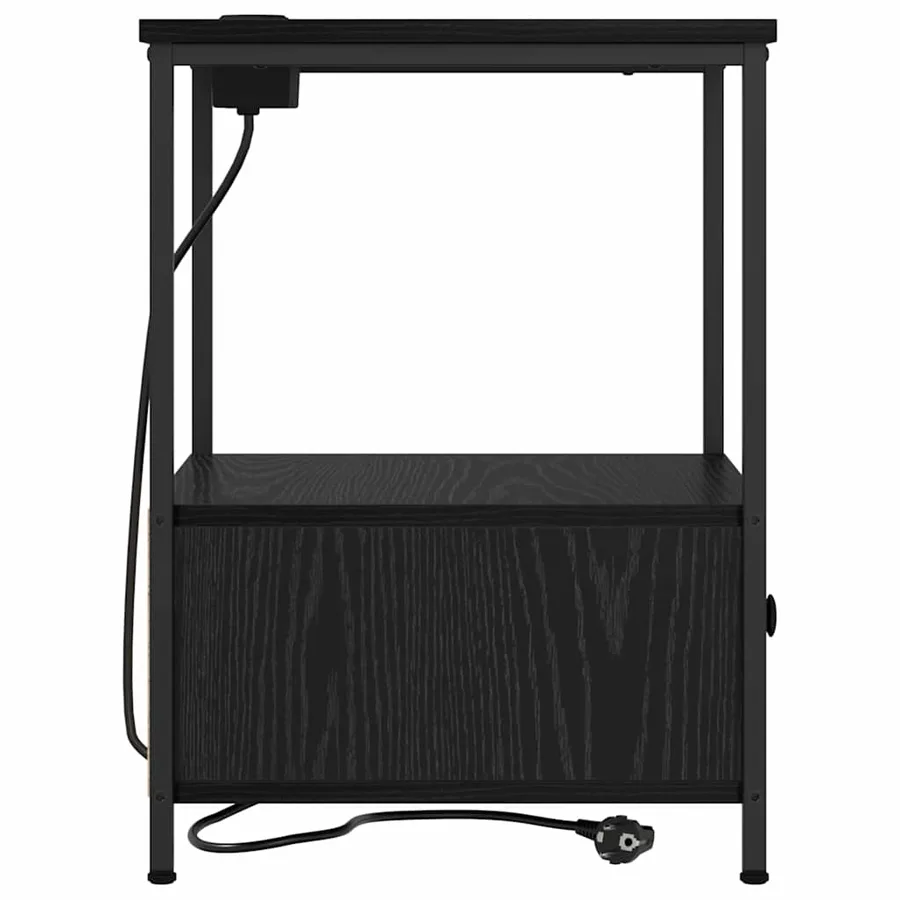 Cabinet de chevet Chêne noir 42 x 41 x 56 cm Bois d'ingénierie - 7