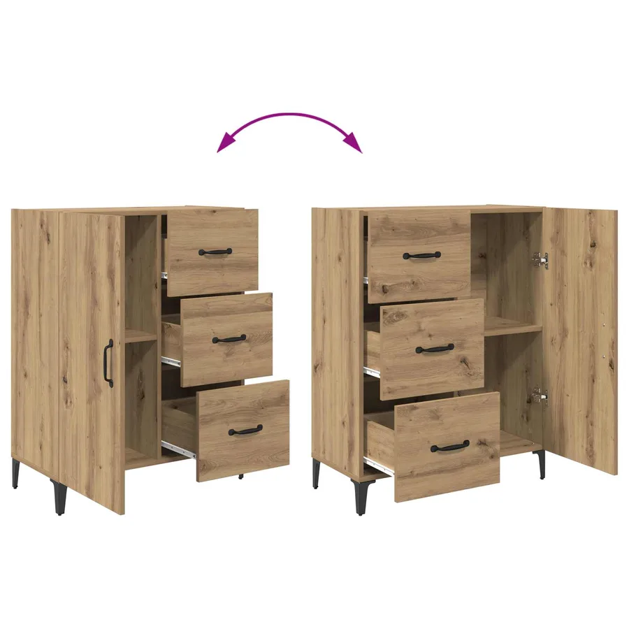 Buffet Chêne artisanal 69,5 x 34 x 90 cm Bois d'ingénierie - 10