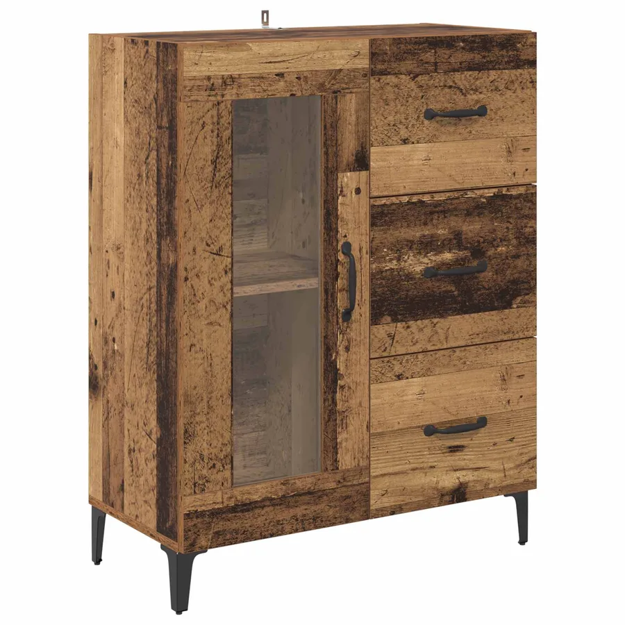 Buffet Bois Ancien 69,5 x 34 x 90 cm Bois d'ingénierie et fer - 2