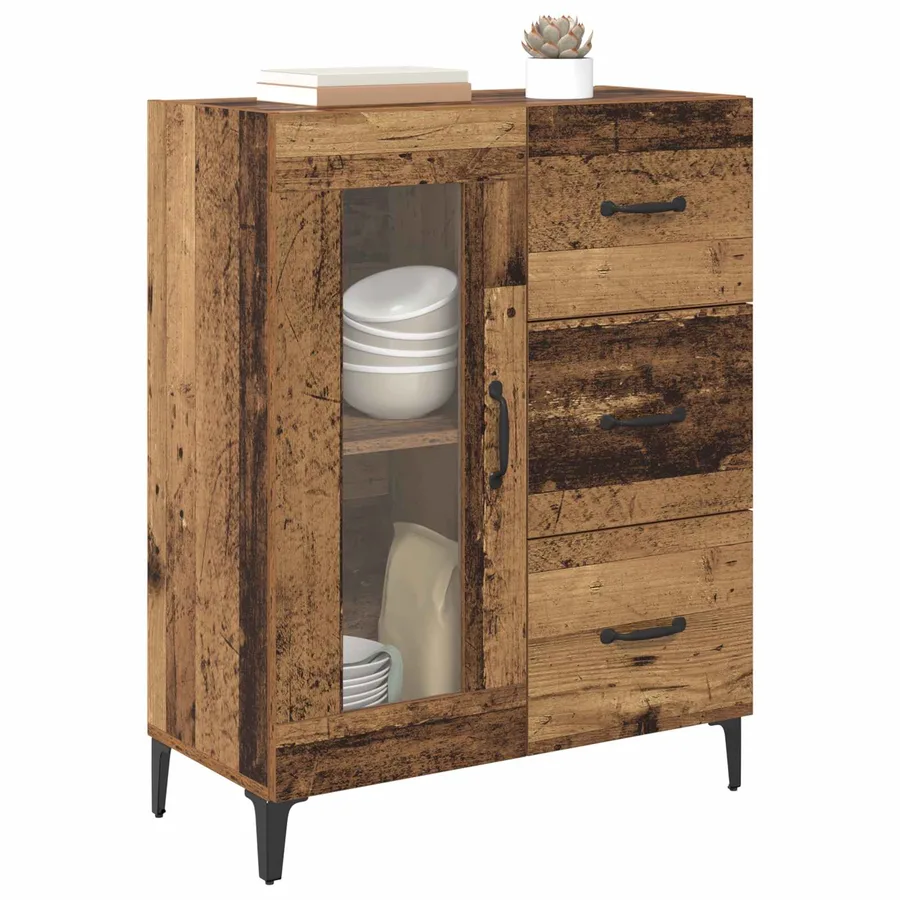 Buffet Bois Ancien 69,5 x 34 x 90 cm Bois d'ingénierie et fer - 3