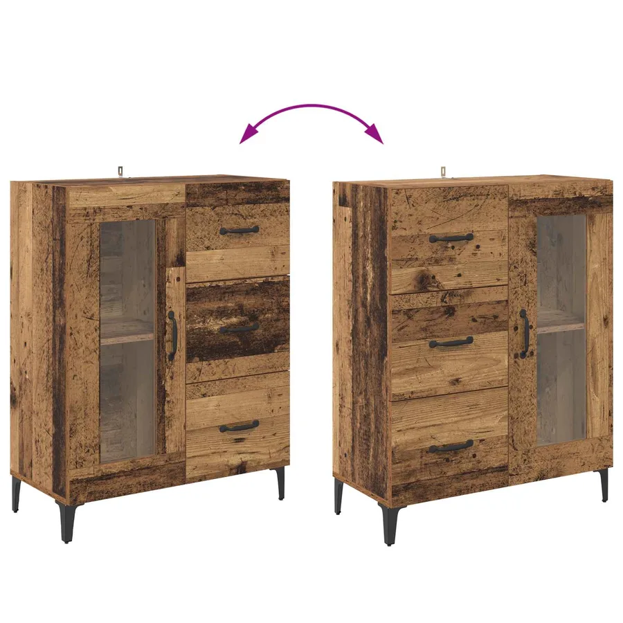 Buffet Bois Ancien 69,5 x 34 x 90 cm Bois d'ingénierie et fer - 8