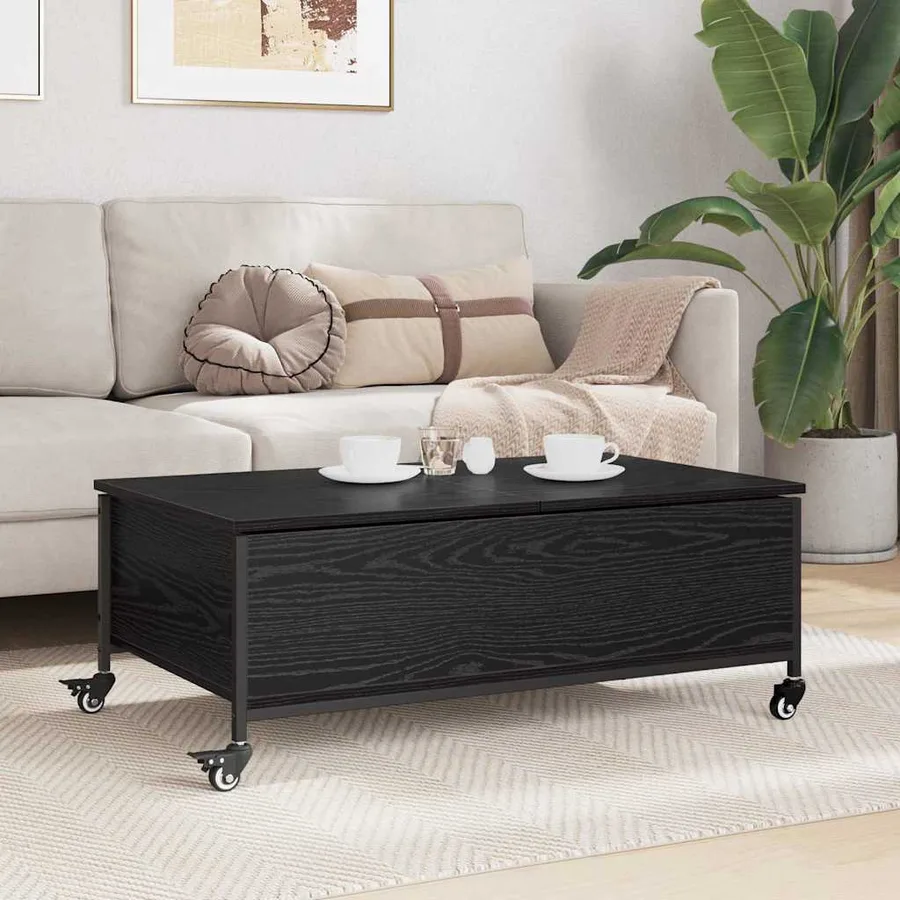 Table basse Chêne noir 91 x 55 x 32 cm Bois d'ingénierie - 4