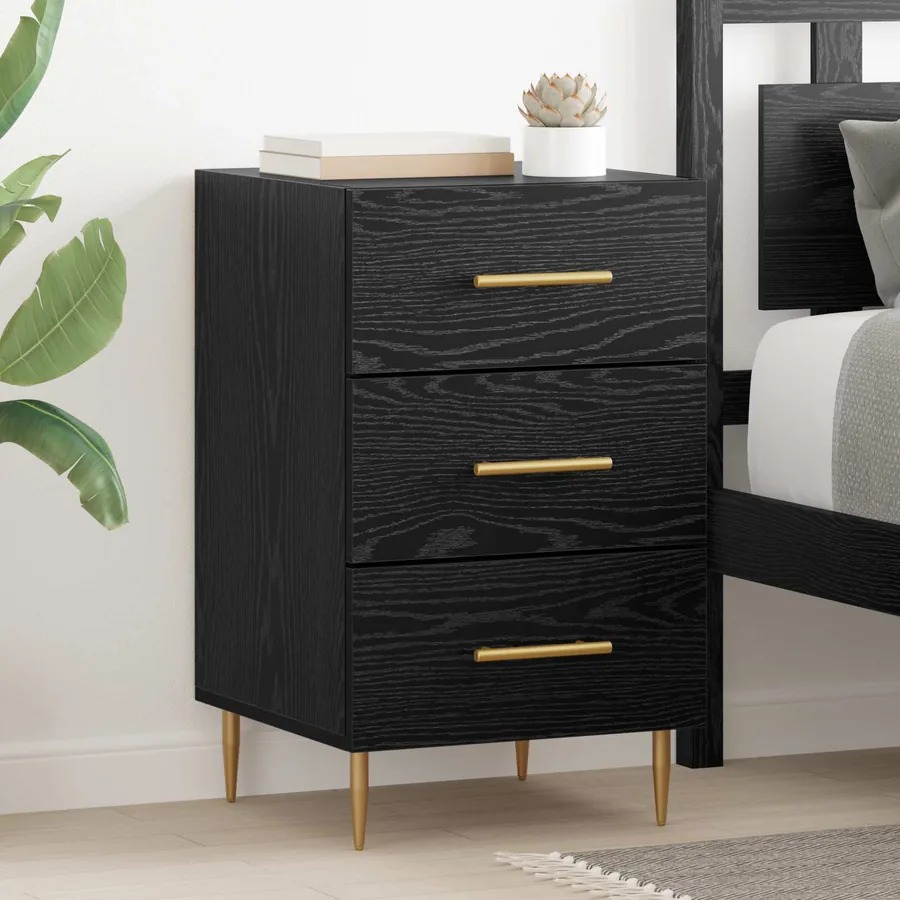 Cabinet de chevet Chêne noir 40 x 40 x 66 cm Bois d'ingénierie