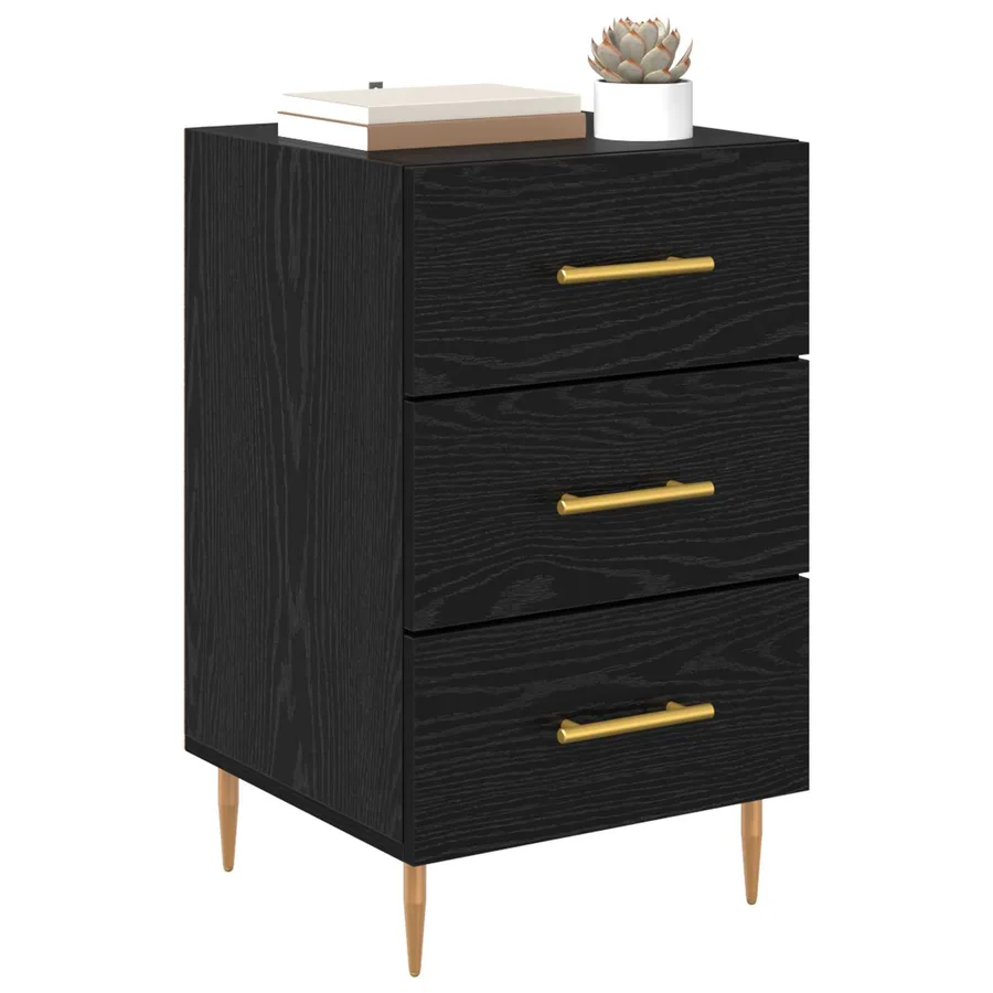 Cabinet de chevet Chêne noir 40 x 40 x 66 cm Bois d'ingénierie - 3