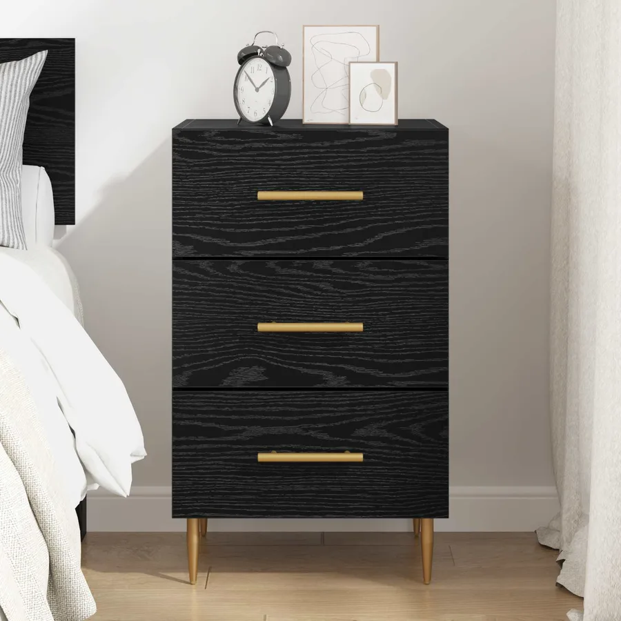 Cabinet de chevet Chêne noir 40 x 40 x 66 cm Bois d'ingénierie - 4