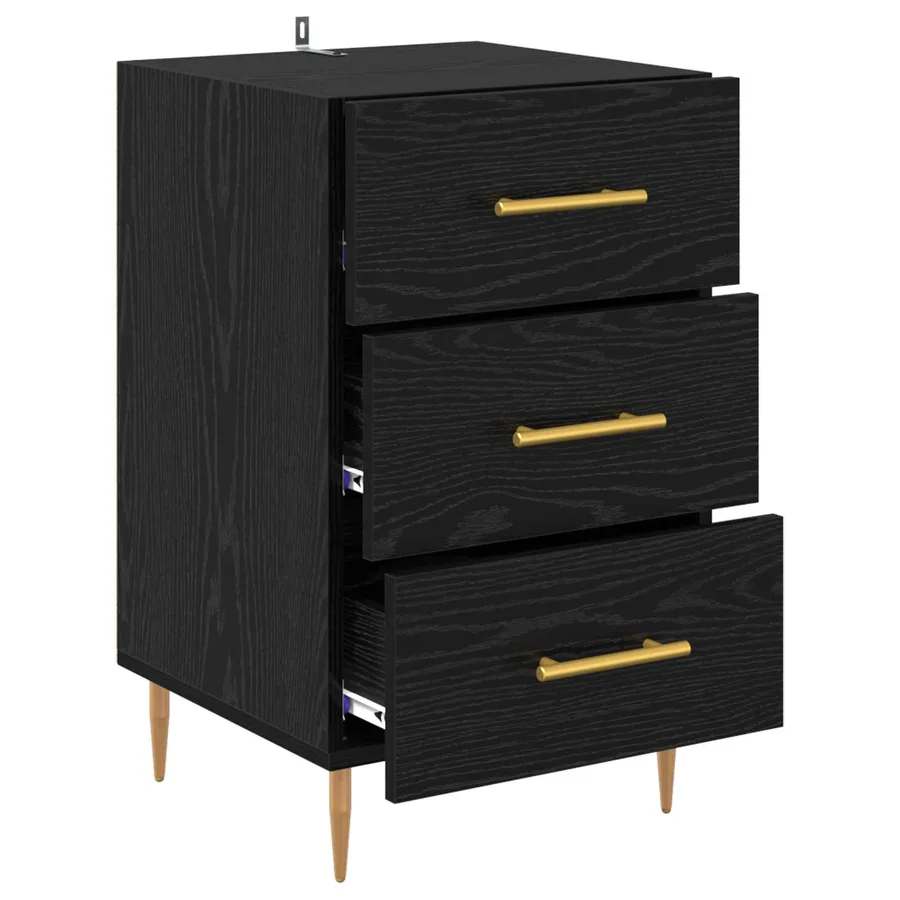 Cabinet de chevet Chêne noir 40 x 40 x 66 cm Bois d'ingénierie - 5
