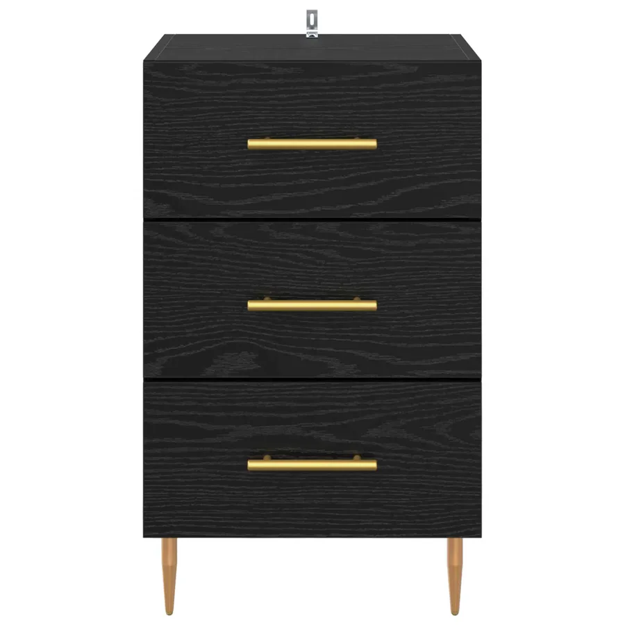 Cabinet de chevet Chêne noir 40 x 40 x 66 cm Bois d'ingénierie - 6