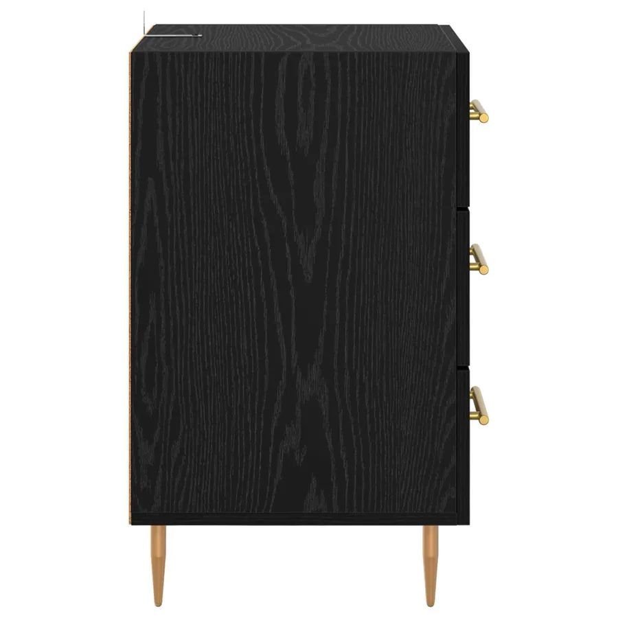 Cabinet de chevet Chêne noir 40 x 40 x 66 cm Bois d'ingénierie - 7