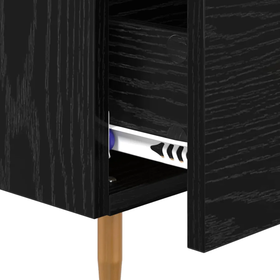 Cabinet de chevet Chêne noir 40 x 40 x 66 cm Bois d'ingénierie - 9