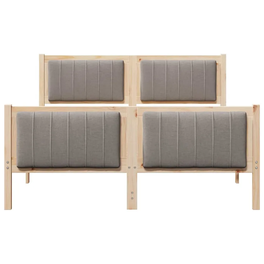 Cadre de lit Marron et taupe 140 x 190 cm Bois massif en pin - 5