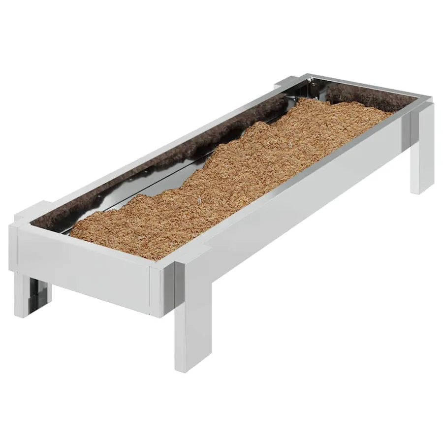 Bac de nourrissage pour poules Argent 80 x 28 x 13.5 cm - 3