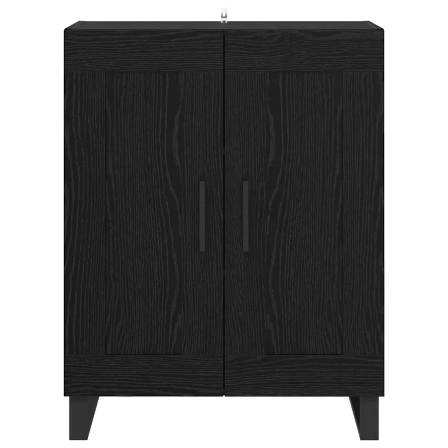 Buffet Chêne noir 69,5 x 34 x 90 cm Bois d'ingénierie et fer - 6