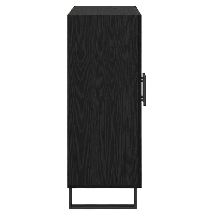 Buffet Chêne noir 69,5 x 34 x 90 cm Bois d'ingénierie et fer - 7